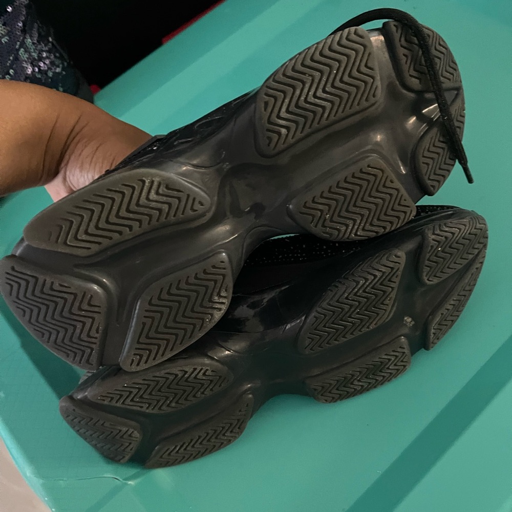 Steve Madden Black Sparkle Platform Sneakers - Picture 2 of 2